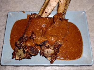 grilled ribs with peanut sauce